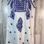 Roller Rabbit  Linen Dress Size Small | White & Blue Embroidery | MSRP $178 Photo 0
