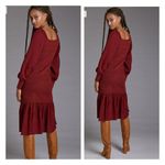 Anthropologie  Smocked Puff-Sleeved Midi Dress Photo 4