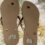 Havaianas rose gold Flip Flop With Rhinestone Sz9/10W Photo 3