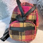 Pink Sherpa Plaid Crossbody Purse Multi section Backpack Womens Girls Travel Bag Photo 9
