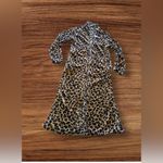 Leopard Print Robe Cozy house Full Zipper Two Pockets Lounger Wear Size 2 Brown Photo 2