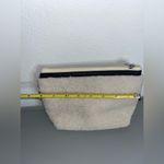 Neiman Marcus Shearling Suede Lining Makeup Bag Cream Black Designer Luxury Warm Photo 8