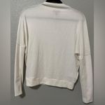 EXPRESS Sweater Womens Ivory XS Faux Leather Sleeve Accent Long Sleeve NWT Photo 1
