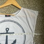 🦋 Your Eyes Lie Nautical Anchor Print White Crop Top Summer Casual Beach Small Photo 4