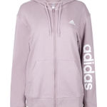 Adidas  Linear Full Zip French Terry Hoodie Sweatshirt Lavender Purple Logo L Photo 0