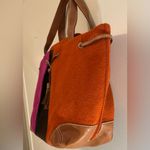 Kate Spade Coal Devon Purse Orange Pink Brown Wool Blend Leather Tote Purse Bag Photo 1