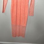 Hugo Boss Womens Nasusi Long Sleeve Orange Stretch Mesh Paisley Midi Dress Large Photo 4