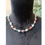 Women Colorful Starfish Necklace Anchor Clasp Ocean Beach Boho Jewelry Photo 0