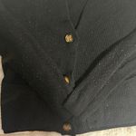 SO Slouchy Ribbed Button Front Black Cardigan S Photo 4