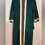 Vanity Fair VTG  Granny Cozy ROBE green & Cheetah Print Size 12 House Coat Photo 0