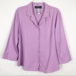 Sag Harbor  Vintage Lavender Button Down Blouse Size Large Photo 0
