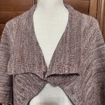Liz Lange  Womens Beige Brown Cardigan Sweater sz L shrug shawl collar wrap Photo 2
