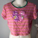 H&M Pink and Purple Striped Care Bears Baby Tee Photo 0