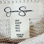 Jessica Simpson ‎ Y2K Crochet Flutter Sleeve Striped Top Cream Tan Small Boho Photo 8