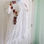 Chelsea and Violet Cotton Floral Embroidery Babydoll White Ruffle Hem Dress Small Photo 5