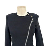 Veronica Beard Jordan Collarless Moto Jacket In Black Size 0 Photo 3