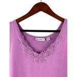 Susan Graver Womens Lavender Tank Top With Lace Trim Size L Photo 2