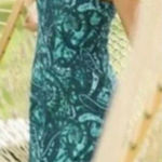 Athleta  green paisley athletic dress built in bra small Photo 0