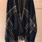 Abercrombie & Fitch Navy Blue Patterned Shawl Photo 0