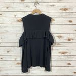Intermix  Kendall Ruffle Cold Shoulder Sweater -Black - Large Photo 3