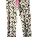 The Beaufort Bonnet Company Elephant Pajama Pants 100% Pima Cotton Womens Medium White Photo 0