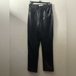Abercrombie & Fitch 🆕 Black High Rise 90s Straight Vegan Faux Leather Pant 26🆕 Photo 6