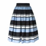 Dolce & Gabbana BLUE/WHITE STRIPED MIDI SKIRT Photo 1
