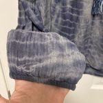 Lovestitch  Blue Tie Dye V Neck Long Sleeve Peasant Blouse Photo 5