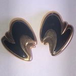 Angel Brand Signed Black Enamel and Gold Tone Retro Vintage Clip Photo 1