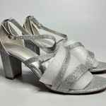 Dream Paris DREAM PAIRS Madison Ankle Strap Low Chunky Black Heel Sandal in Silver/Glitter Photo 5