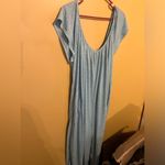 Free People beach blue linen blend oversized jumpsuit xs Photo 3