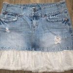 American Eagle lace trim denim mini skirt 6 Photo 0