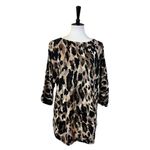 Jones New York Sweater Tunic Linen Crew Neck 3/4 Sleeves Leopard Women’s Size L Photo 10