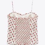 ZARA  Tank Tie Strap Linen Floral Babydoll Blouse Size Medium Photo 1