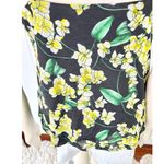 International concepts I.N.C. Floral Mesh Trim V-Neck Peplum Tank Black + Yellow Photo 6