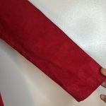 Dialogue  Red Fringe Leather Long Sleeve Jacket Photo 6