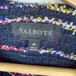 Talbots  Womens Tweed Jacket‎ Size 10 Multicolor Striped Fringe Colorful Office Photo 6