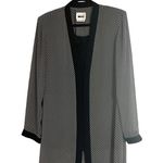 Leslie Fay Open Kimono Attached Tank DUSTER BLOUSE Womens Sz 14 Black White Photo 6