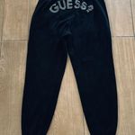 Guess Velor Pants Black Rhinestone Logo 100% Size XS Photo 1