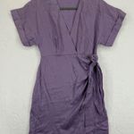 & Other Stories & Other Stories Wrap Mini Dress Purple Linen Short Sleeve Casual Size US 0 READ Photo 0