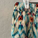 ZARA  metallic gold colorful abstract ikat print lightweight pants size small Photo 4