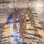 Judith March  Blue and Tan short romper with fringes Photo 1