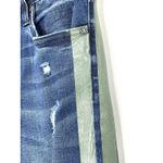 Kut From The Kloth Size 2 Connie Hi Rise Ankle Skinny Jeans Raw Hem Green Stripe Photo 3