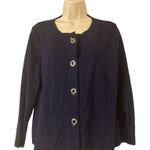 Philosophy  Republic Sweater Women’s Size XL Cardigan Navy Silver Toggles Photo 0