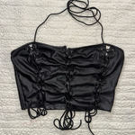 Black faux leather top Size L Photo 0