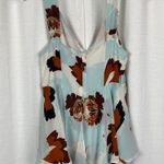 Anthropologie Postmark Blue&Brown Floral Silk Pamela Maxi Dress Sz.8P Photo 9