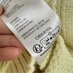 Free People  Yellow Cable Knit Quarter Zip Sweater Vest Womens M Classic Preppy Photo 9