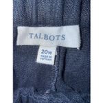 Talbots  Navy 100% linen Cropped Pull On Trousers Crochet Hem 20W #758 Photo 2