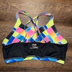 FILA  Colorful Geometric Blue/Pink/Yellow Sports Bra Women’s Size XL Photo 2
