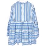 Tuckernuck Hyacinth House Blaine Mini Dress Blue White Bell Sleeve Boho Chic Size Small Photo 5